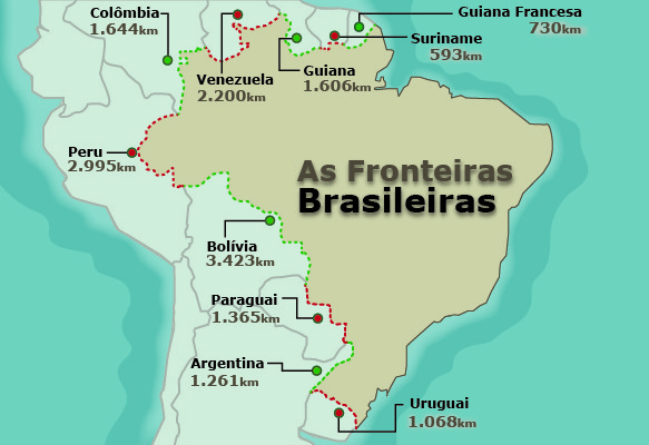 Estados Brasileiros que fazem fronteira com outros países